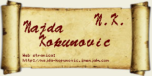 Najda Kopunović vizit kartica